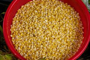 Corn kernels on the market in Vietnam. photo