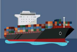 cargo container ship vector