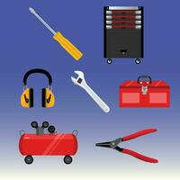 toolkit automotive tool box vector