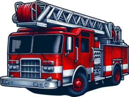 AI generated Fire Truck Clipart illustration. AI generative Free PNG