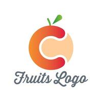 minimalista, sano y vistoso frutas logo diseño vector utilizando para productos cosméticos, ecología actividad, comida y jugo compañía.