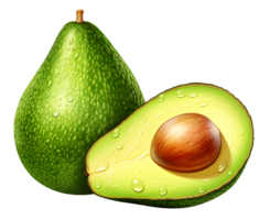 ai generiert Avocado png frisch Avocado png Scheibe von Avocado isoliert Avocado png persea Americana png Avocado transparent Hintergrund