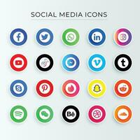 social medios de comunicación vector icono colecciones