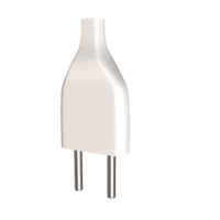 High-quality realistic 3D electric two-pin plug rendering png