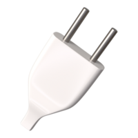 High-quality realistic 3D electric two-pin plug rendering png