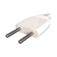 High-quality realistic 3D electric two-pin plug rendering png