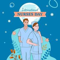 Vector flat international nurses day illustration.