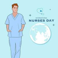 Vector flat international nurses day illustration.