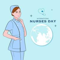 Vector flat international nurses day illustration.