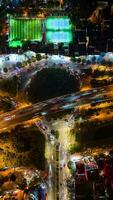 Aerial Timelapse of Evening Traffic at Intersection in Hanoi, Vietnam video