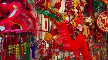 chinês vermelho decorações em chinês Novo ano video