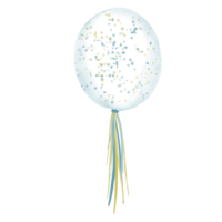 Weiß Ballon mit Blau und Gelb Punkte Illustration png