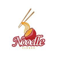 Noodle logo vector traditional japanese food ramen noodles restaurant brand silhouette design template