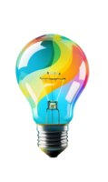 AI generated Colorful light bulb free PNG