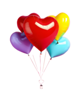 AI generated Love heart ballon on transparent background png