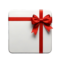 AI generated Gift box with red ribbon bow PNG