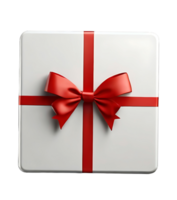 AI generated Gift box with red ribbon bow PNG