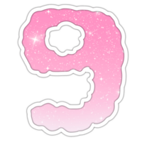 Letter number Alphabet pink gradient glitter for valentine png