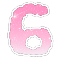 Letter number Alphabet pink gradient glitter for valentine png