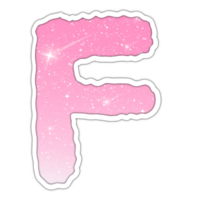 Letter number Alphabet pink gradient glitter for valentine png