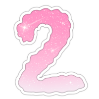 Letter number Alphabet pink gradient glitter for valentine png