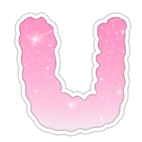 Letter number Alphabet pink gradient glitter for valentine png