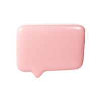 3d rosa text bubbla ram. social media uppkopplad plattform begrepp ikon, kommunikation på Ansökan. för alla hjärtans dag, webb design, bröllop, klistermärke, hälsning kort png