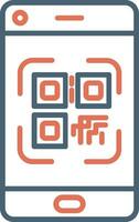 teléfono inteligente qr código vector icono