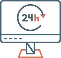 Icono de vector de 24 horas