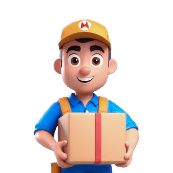 ai generato un' 3d consegna uomo con pacchetto su isolato trasparente sfondo png. generato con ai png