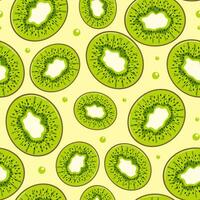 Kiwi summer seamless pattern in minimalistic style. Tropical exotic fruits, leaves. Healthy food. For menu, cafe, wallpaper, fabric, wrapping, background. vector