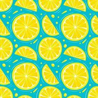 Lemon summer seamless pattern in minimalistic style. Tropical exotic fruits, leaves. Healthy food. For menu, cafe, wallpaper, fabric, wrapping, background. vector