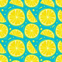 Lemon summer seamless pattern in minimalistic style. Tropical exotic fruits, leaves. Healthy food. For menu, cafe, wallpaper, fabric, wrapping, background. vector