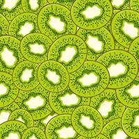 Kiwi summer seamless pattern in minimalistic style. Tropical exotic fruits, leaves. Healthy food. For menu, cafe, wallpaper, fabric, wrapping, background. vector