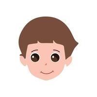 linda pequeño chico facial expresiones vector de niño caras ilustración con diferente emociones tal como feliz, sonriente, reír, parpadeo, enojado, confundido, preocupado.