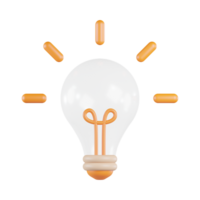 AI generated Lightbulb 3d icon png