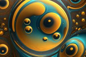 AI generated Abstract liquid circles background. Pro Photo