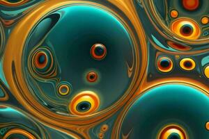 AI generated Abstract liquid circles background. Pro Photo