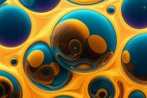 AI generated Abstract liquid circles background. Pro Photo