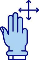 Three Fingers Move Line Filled Icon vector