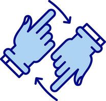 Rotate Two Hands Line Filled Icon vector