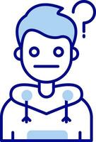 Thinking Line Filled Icon vector