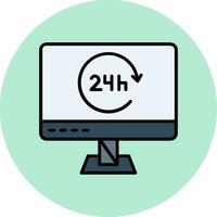 Icono de vector de 24 horas