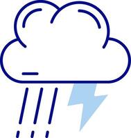 Thunder strom Line Filled Icon vector