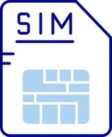 sim línea lleno icono vector