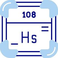 hassium línea lleno icono vector