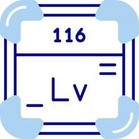 livermorium línea lleno icono vector