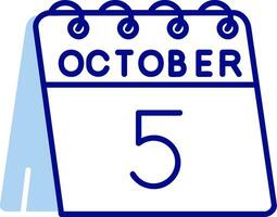5th of October Line Filled Icon vector