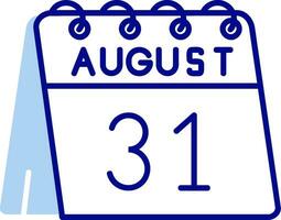 31st of August Line Filled Icon vector