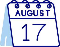 17th of August Line Filled Icon vector